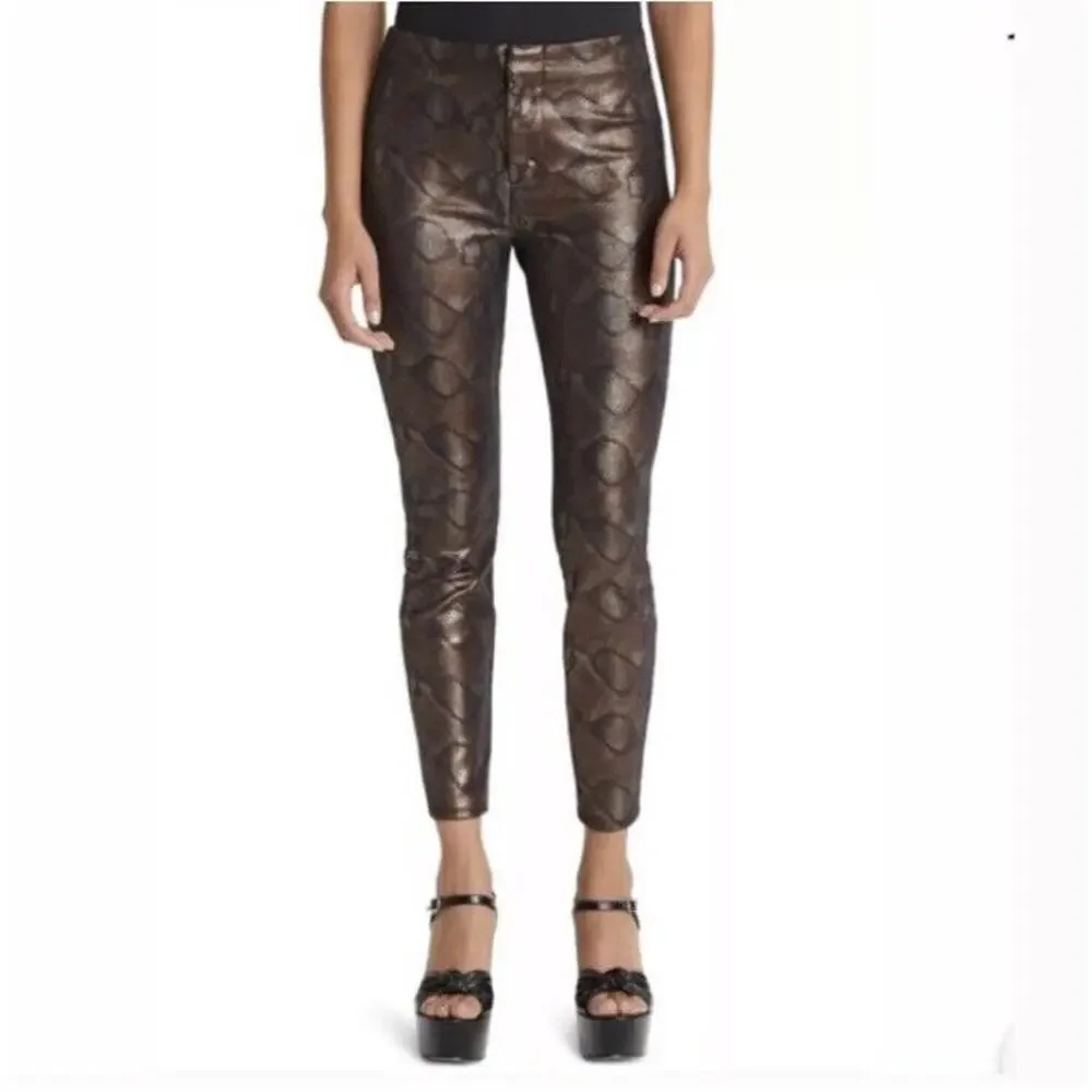 Mother Seamless Looker Ankle High Rise Snake Print Pants Women's Size 26 NWT‎